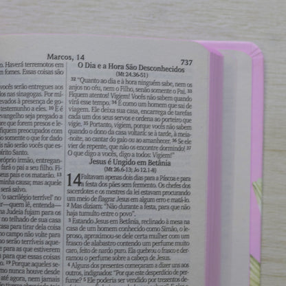 Bíblia Sagrada Lírios | NVI | Letra Maior | Capa Dura Rosa