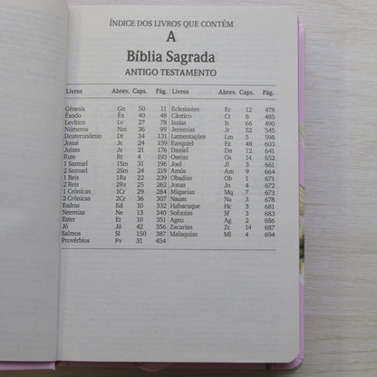 Bíblia Sagrada Lírios | NVI | Letra Maior | Capa Dura Rosa
