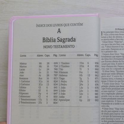 Bíblia Sagrada Lírios | NVI | Letra Maior | Capa Dura Rosa