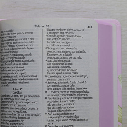 Bíblia Sagrada Lírios | NVI | Letra Maior | Capa Dura Rosa