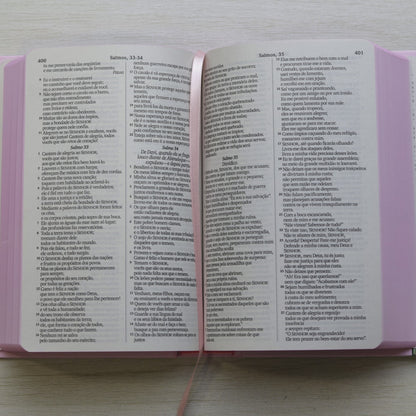 Bíblia Sagrada Lírios | NVI | Letra Maior | Capa Dura Rosa