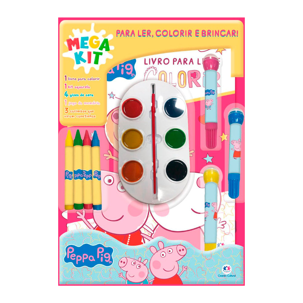 Mega Kit Para Ler Colorir e Brincar | Peppa Pig