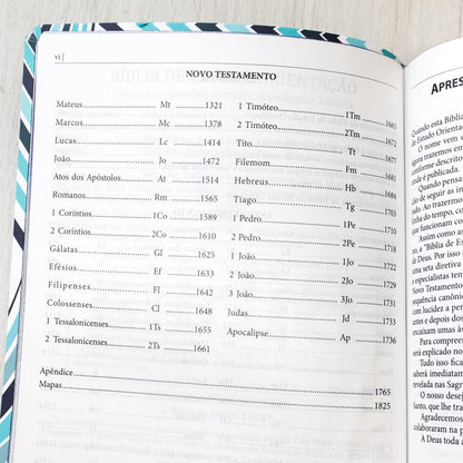 Bíblia Estudo Orientação | NVI | Letra Normal | Capa Blue Waves