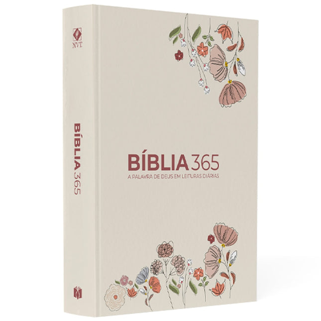 Bíblia 365 Flores Creme | NVT | Letra Grande | Capa Dura