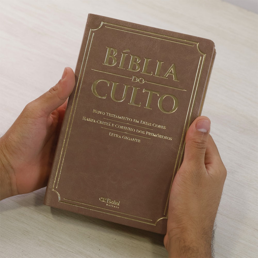 Bíblia do Culto com Harpa Cristã e Corinhos | ARC | Letra Gigante | Capa Semi-flexível Nude