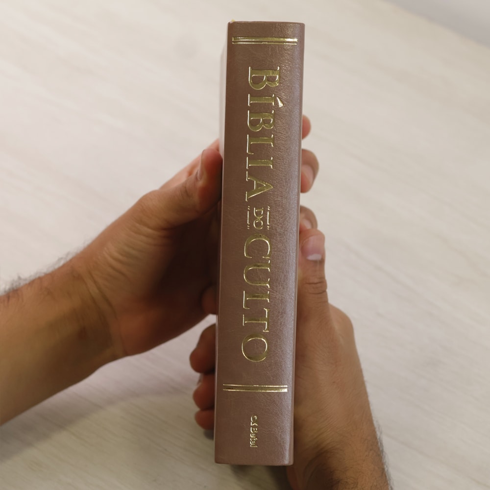 Bíblia do Culto com Harpa Cristã e Corinhos | ARC | Letra Gigante | Capa Semi-flexível Nude