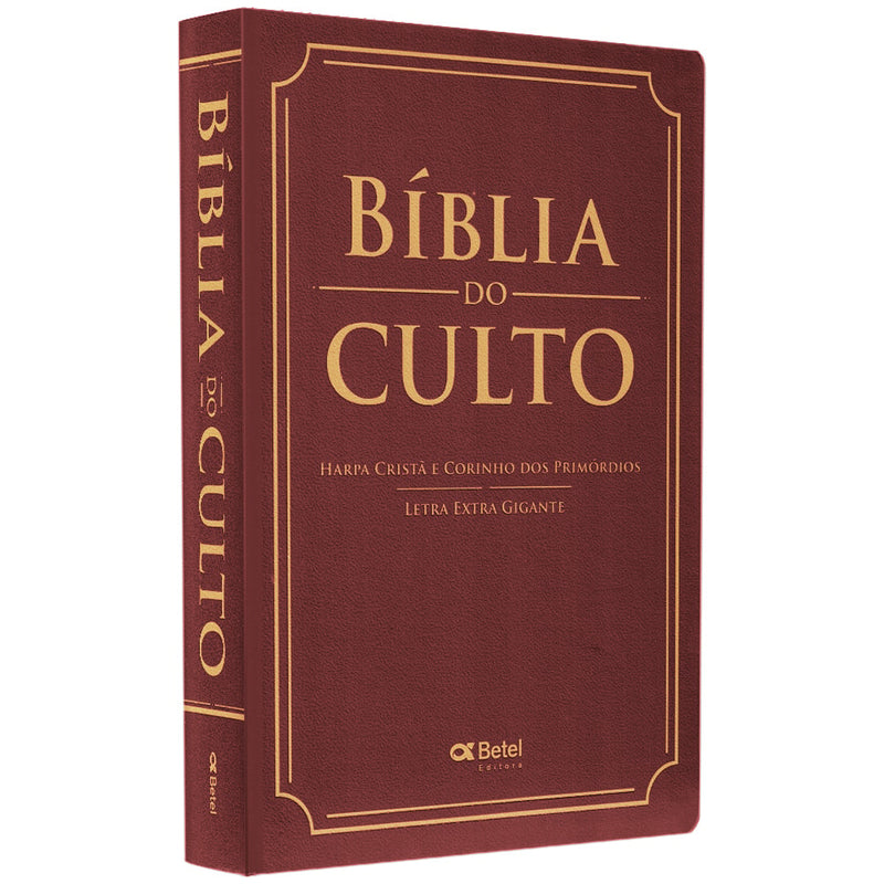 Bíblia do Culto com Harpa Cristã e Corinhos | ARC | Letra Extra Gigante | Capa Marrom