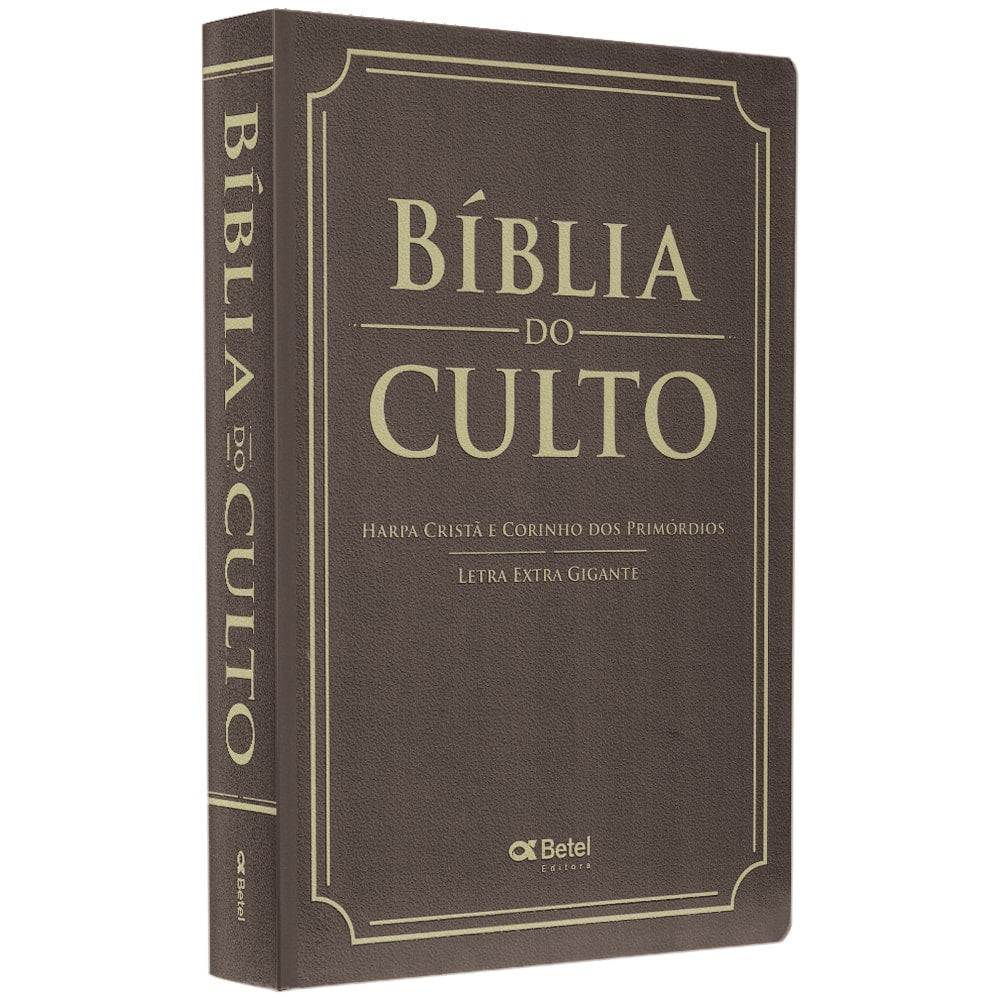 Bíblia do Culto com Harpa Cristã e Corinhos | ARC | Letra Extra Gigante | Capa Telha