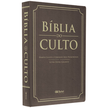 Bíblia do Culto com Harpa Cristã e Corinhos | ARC | Letra Extra Gigante | Capa Telha