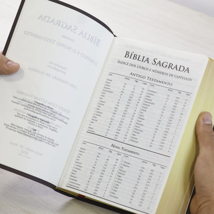 Bíblia do Culto com Harpa Cristã e Corinhos | ARC | Letra Extra Gigante | Capa Telha