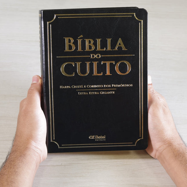 Bíblia do Culto com Harpa Cristã e Corinhos | ARC | Letra Extra Gigante | Capa Preta