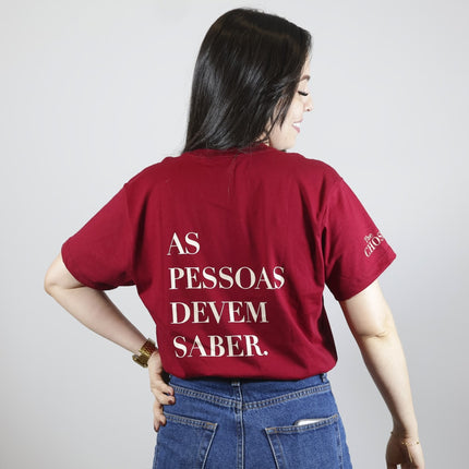 Camiseta As Pessoas Devem Saber | Vermelha | Unissex | The Chosen GG