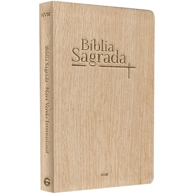 Bíblia Sagrada | NVI | Letra Normal | Capa Luxo Madeira Clara