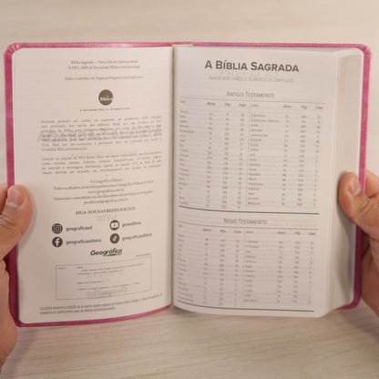 Bíblia Sagrada | NVI | Letra Normal | Capa Luxo Rosa