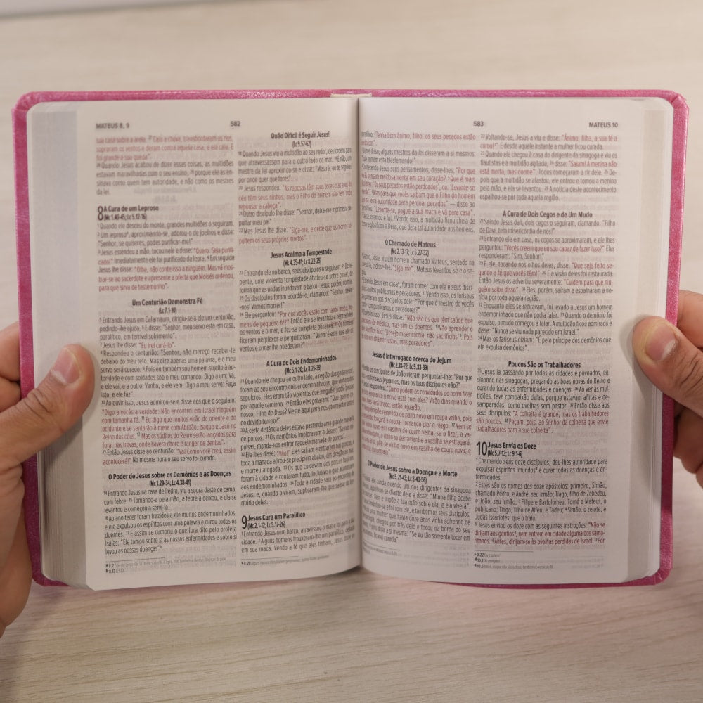 Bíblia Sagrada | NVI | Letra Normal | Capa Luxo Rosa
