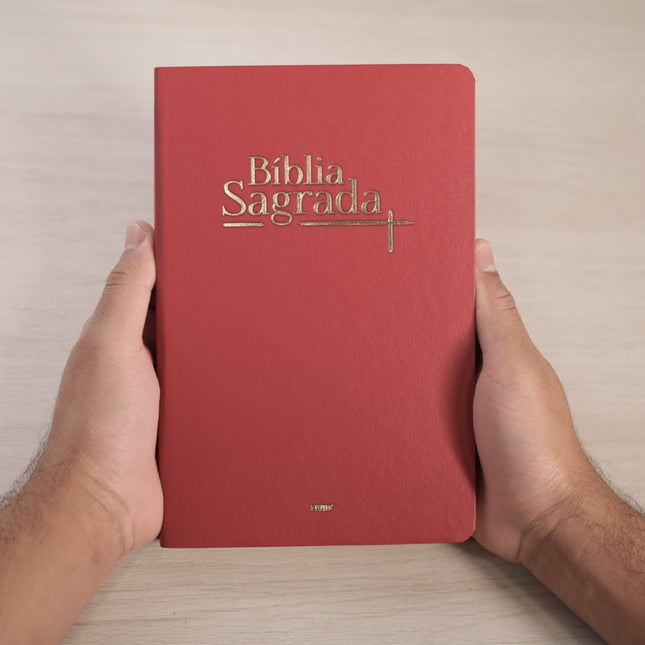 Bíblia Sagrada | NVI | Letra Normal | Capa Luxo Vermelha Fosca