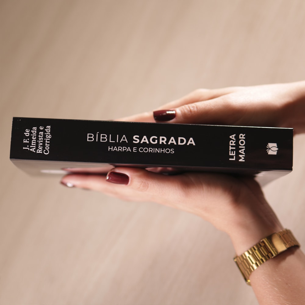 Bíblia Cruz Preta | ARC | Letra Maior | Harpa e Corinhos | Capa Brochura