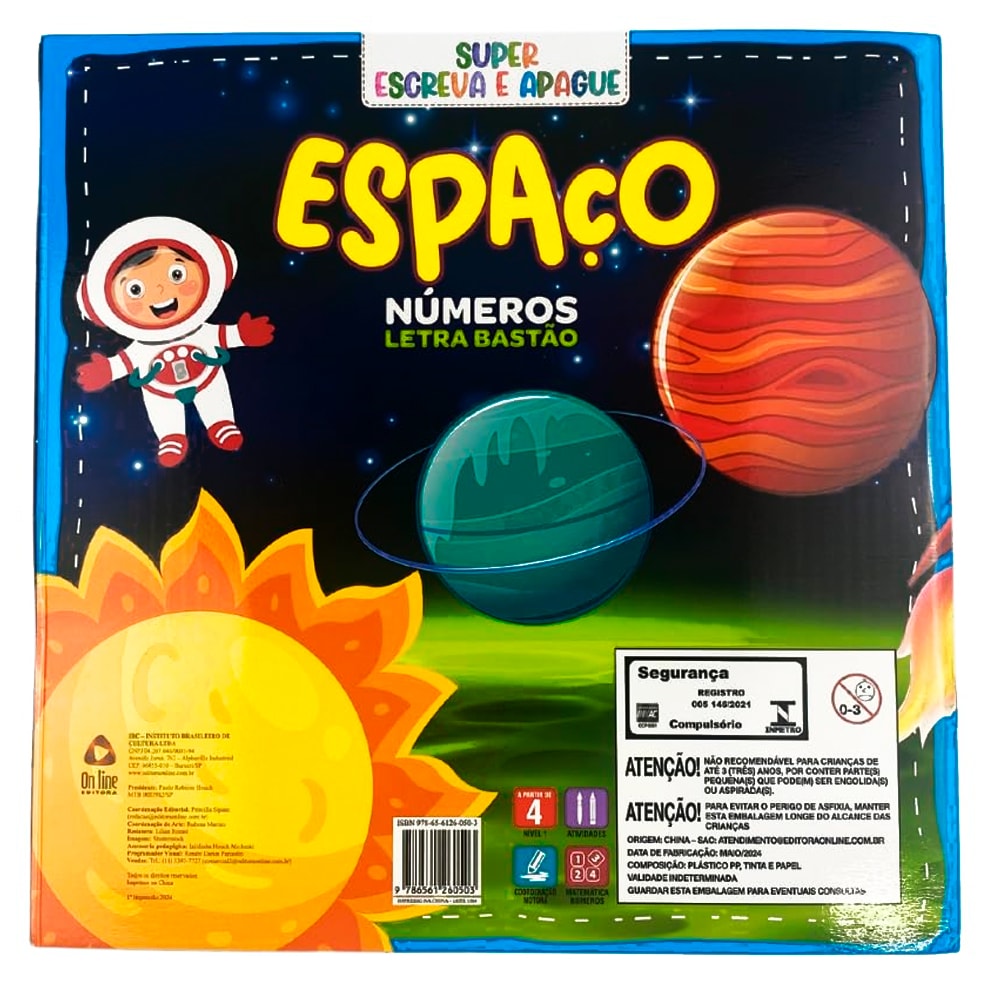 Super Escreva e Apague | Espaço | Números | + 4 Anos