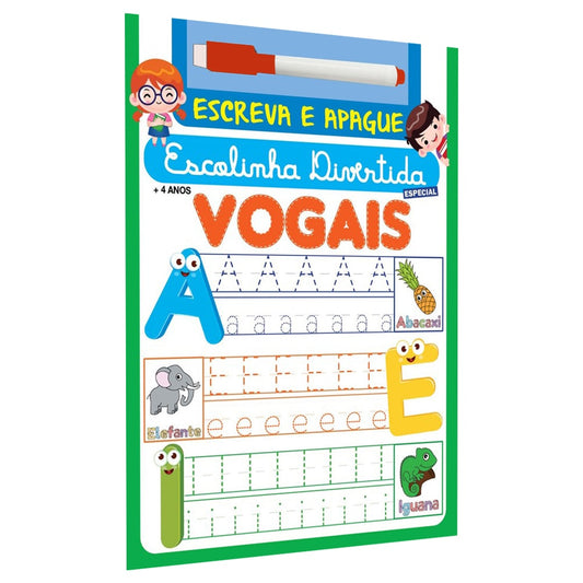 Escolinha Divertida Especial | Vogais | Escreva e Apague