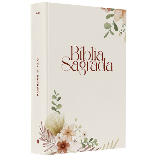 Bíblia Floral Rosê | NVI | Letra Grande | Capa Dura