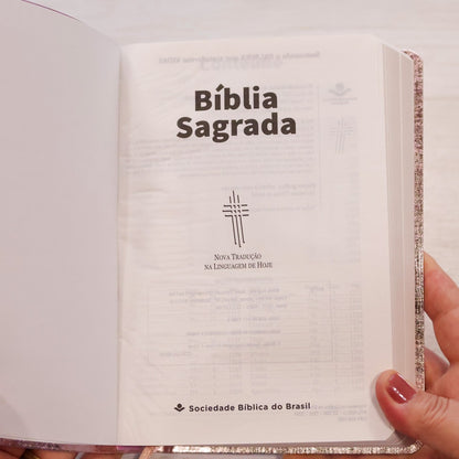 Bíblia Sagrada | NTLH | Letra Grande | Capa Cristal Rosa