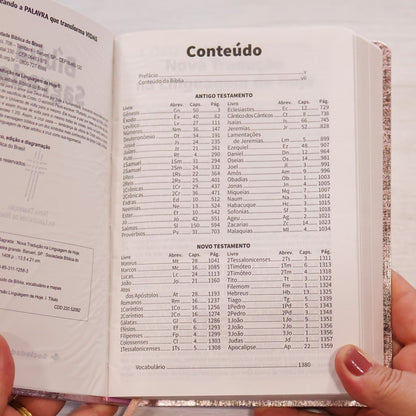 Bíblia Sagrada | NTLH | Letra Grande | Capa Cristal Rosa