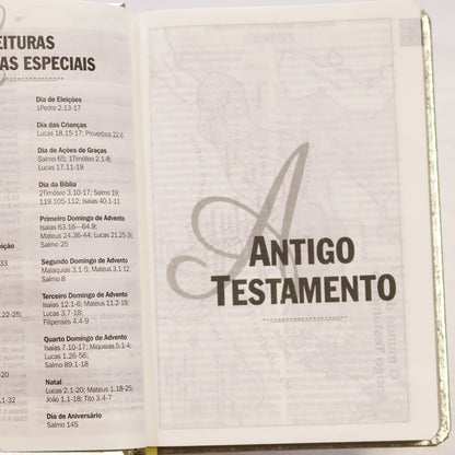 Bíblia Sagrada | ARA | Letra Grande | Capa Cristal Dourado Fosco