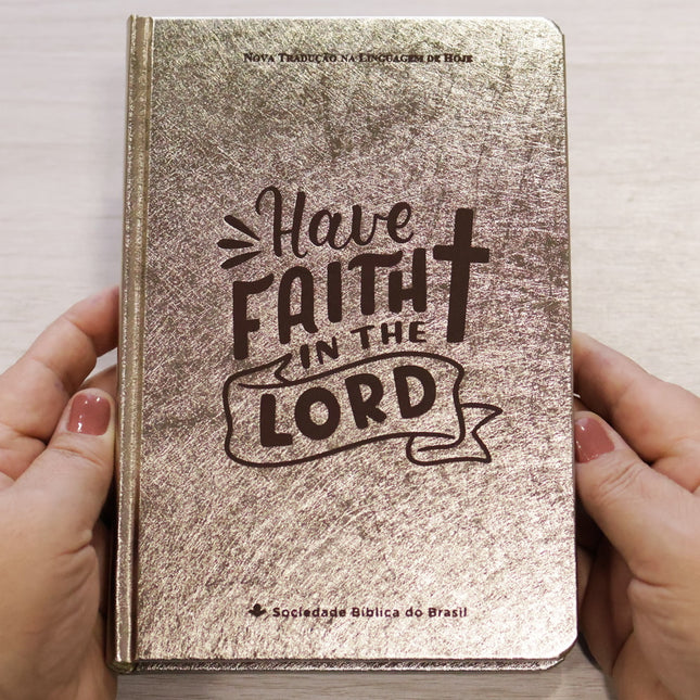Bíblia Sagrada | NTLH | Letra Grande | Capa Cristal Dourado Fosco