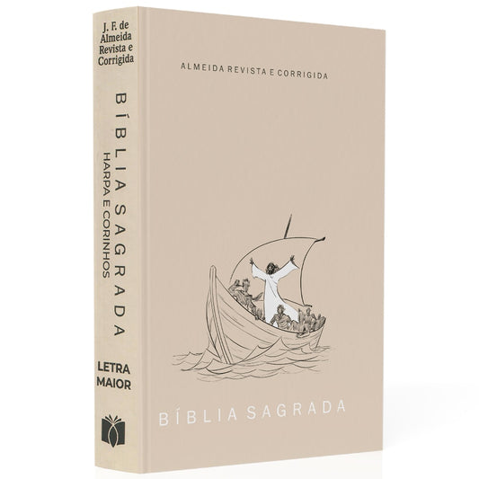 Bíblia Sagrada Jesus no Barco | ARC | Letra Maior | Harpa e Corinhos | Capa Dura