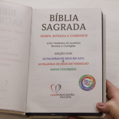 Bíblia Sagrada Jesus no Barco | ARC | Letra Maior | Harpa e Corinhos | Capa Dura