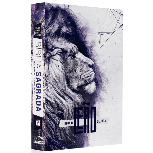 Bíblia Sagrada Leão Ruja | ARC | Letra Maior | Harpa e Corinhos | Capa Dura