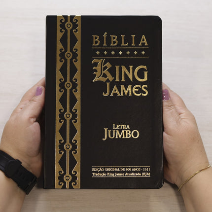 Bíblia King James Atualizada | Letra Jumbo | Capa Arabesco Preta