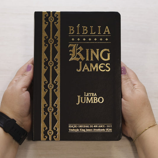 Bíblia King James Atualizada | Letra Jumbo | Capa Arabesco Preta