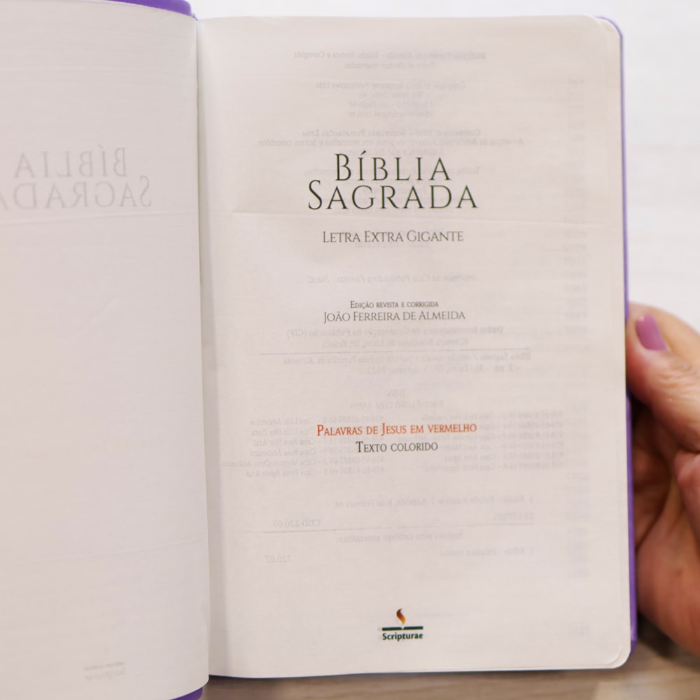 Bíblia Sagrada Harpa Celestial 774 | ERC | Letra Extra Gigante | Capa Lilás Flor Prata