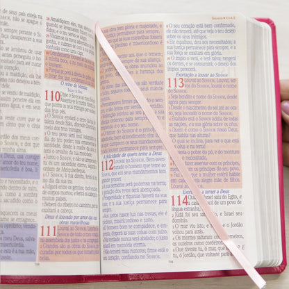 Bíblia Sagrada Harpa Celestial 774 | ERC | Letra Extra Gigante | Capa Pink Flor Amarela