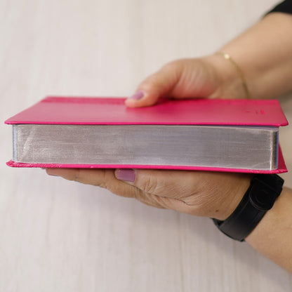 Bíblia Sagrada Harpa Celestial 774 | ERC | Letra Extra Gigante | Capa Pink Floral
