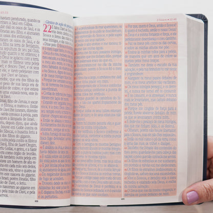 Bíblia Sagrada Harpa Celestial 774 | ERC | Letra Extra Gigante | Capa Azul Brasão