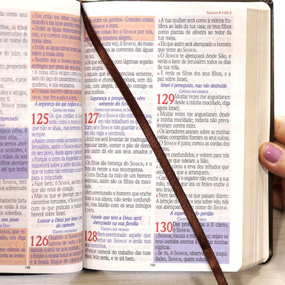Bíblia Sagrada Harpa Celestial 774 | ERC | Letra Extra Gigante | Capa Marrom Escuro