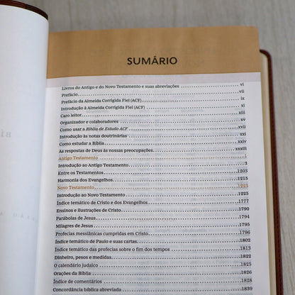 Bíblia de Estudo ACF | Letra Normal | Couro Soft Marrom