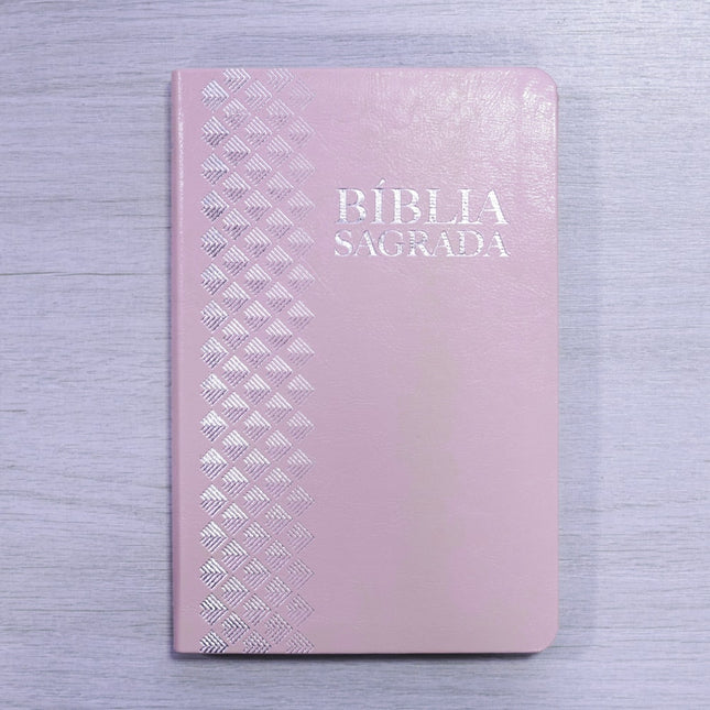 Bíblia Sagrada | ARC | Letra Normal | Capa Luxo Rosa Claro