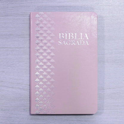 Bíblia Sagrada | ARC | Letra Normal | Capa Luxo Rosa Claro