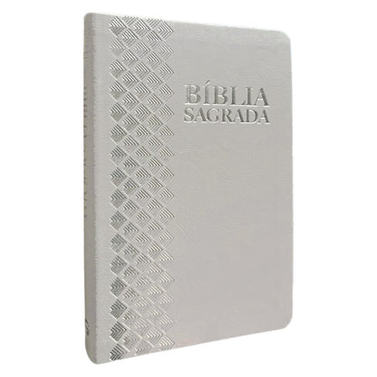 Bíblia Sagrada | ARC | Letra Normal | Capa Luxo Prata Perolado