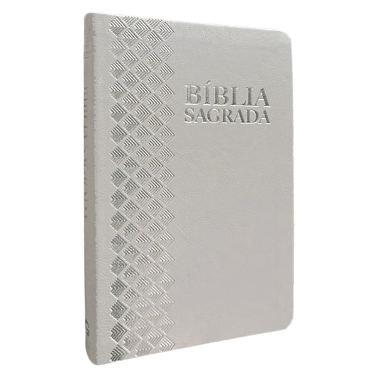 Bíblia Sagrada | ARC | Letra Normal | Capa Luxo Prata Perolado
