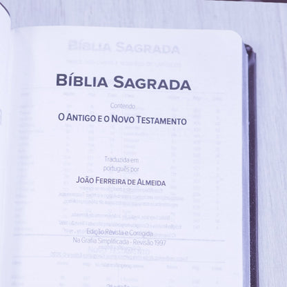 Bíblia Sagrada | ARC | Letra Normal | Capa Luxo Vinho Perolado