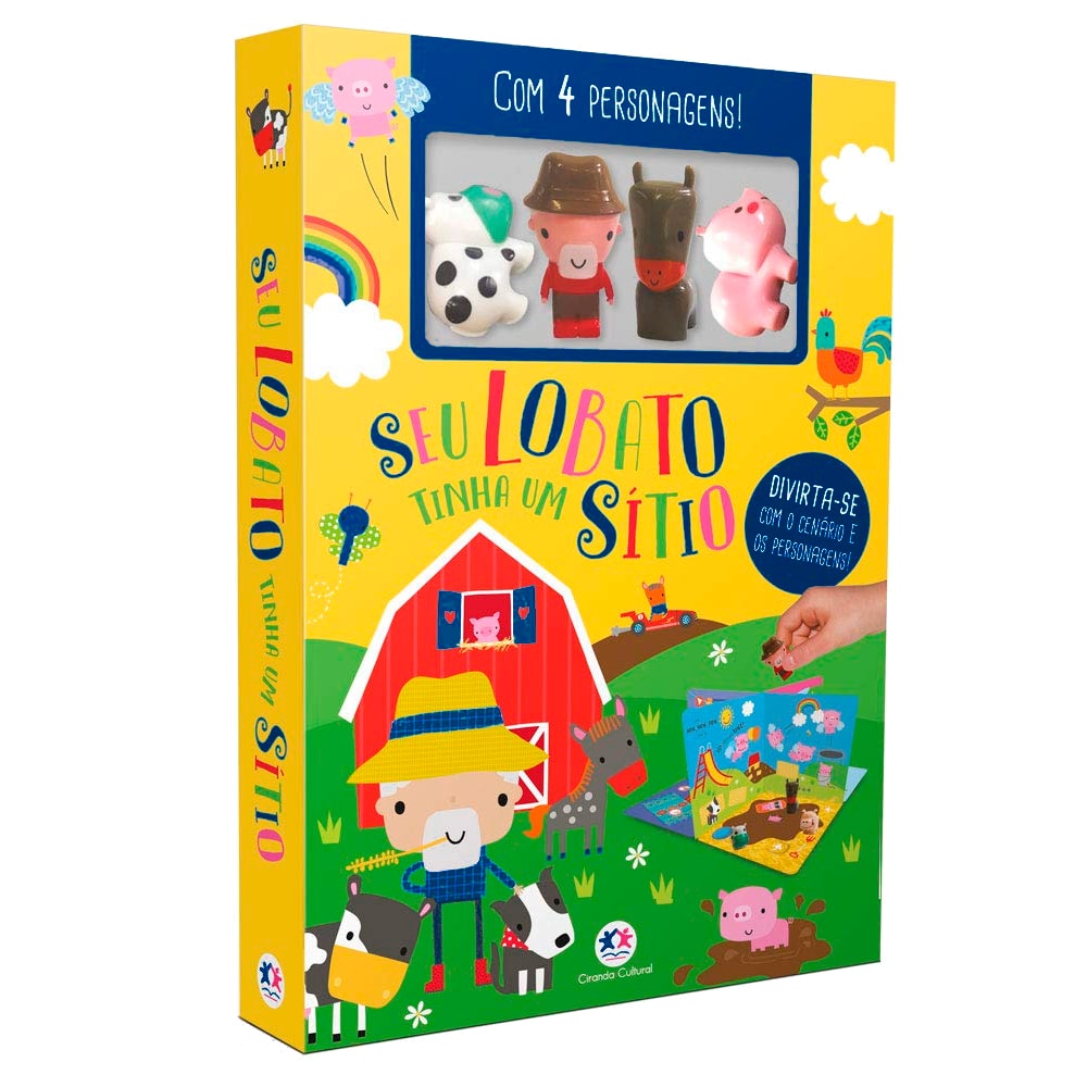 Livro Com Cenário Seu Lobato Tinha Um Sítio | Com 4 Personagens