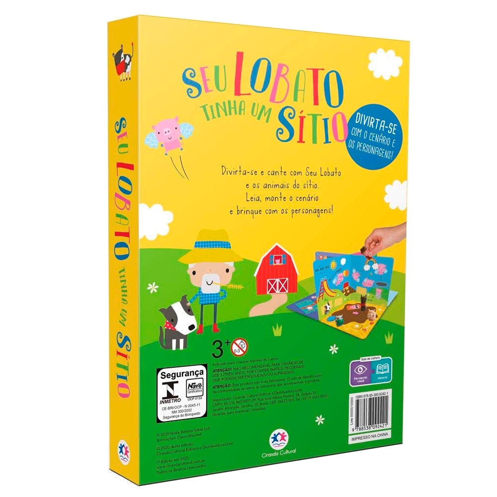 Livro Com Cenário Seu Lobato Tinha Um Sítio | Com 4 Personagens