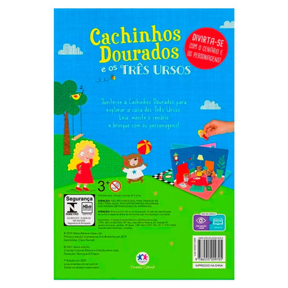 Livro Com Cenário Cachinhos Dourados e os Três Ursos | Com 4 Personagens