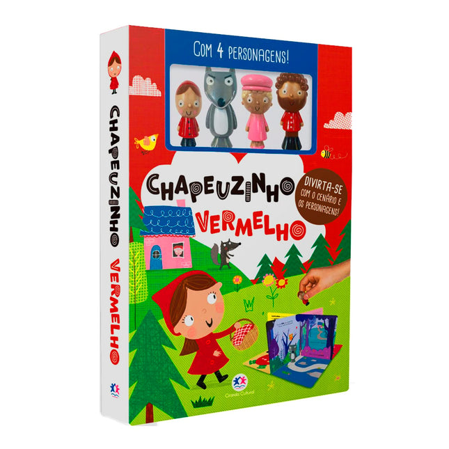 Livro Com Cenário Chapeuzinho Vermelho | Com 4 Personagens