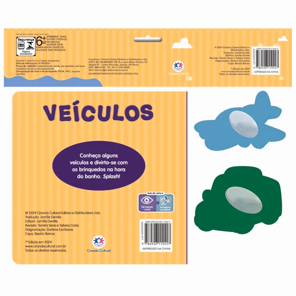 Veículos | Livro de Banho | Com 2 Brinquedos