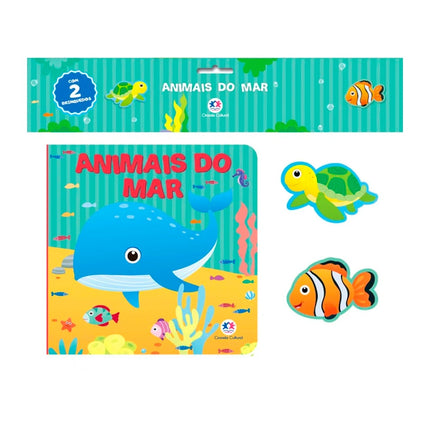 Animais do Mar | Livro Banho | Com 2 Brinquedos